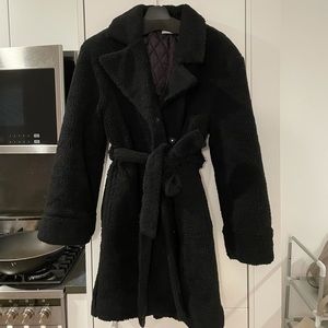 NEW!! danielle guizio Sherpa Teddy Coat Black